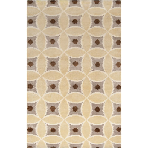 Mugal 96 X 60 inch Cream, Camel, Bright Yellow, Dark Brown Rug