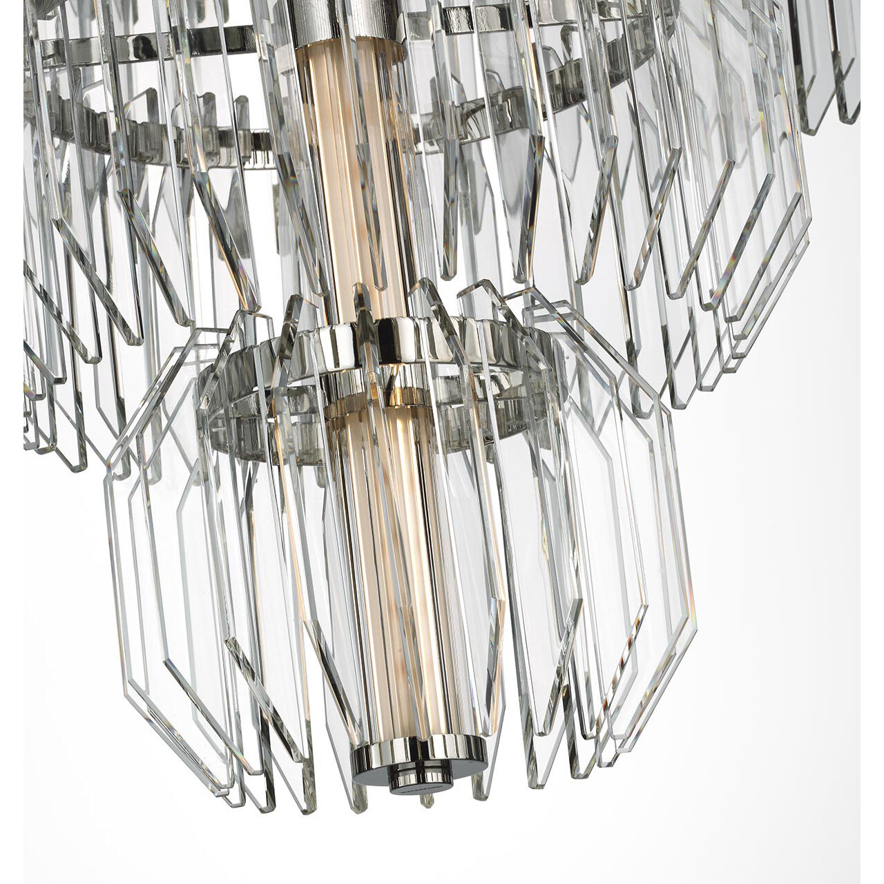 Waterford Killarney LED 32 inch Polished Nickel Layered Chandelier Ceiling Light