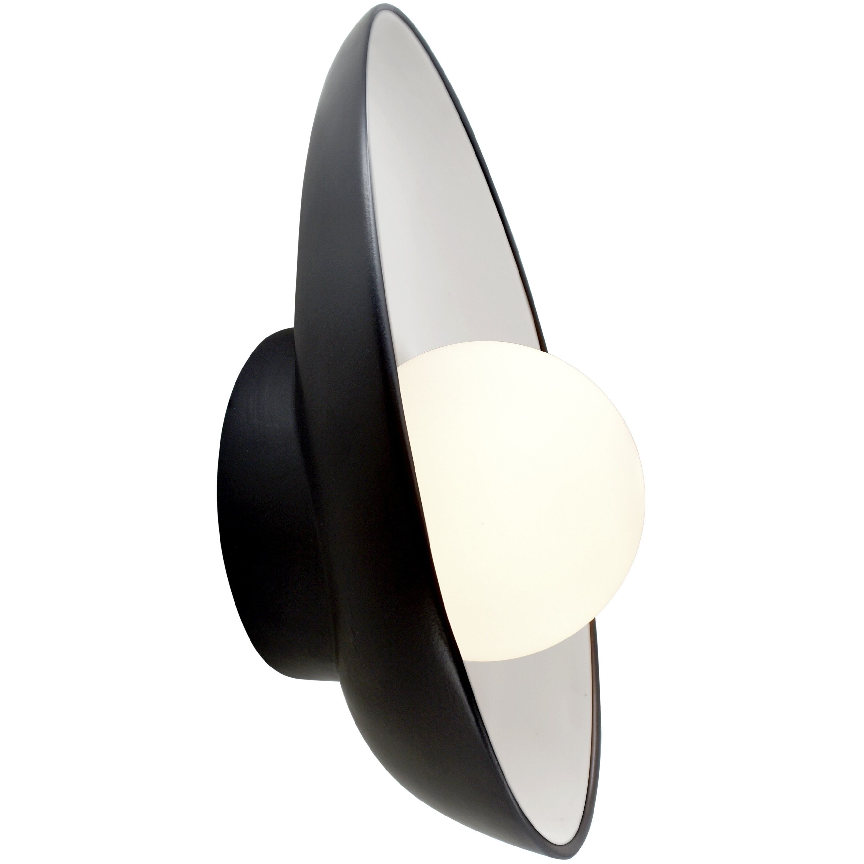 Ambiance LED 7.5 inch Gloss Black and Matte White Wall Sconce Wall Light
