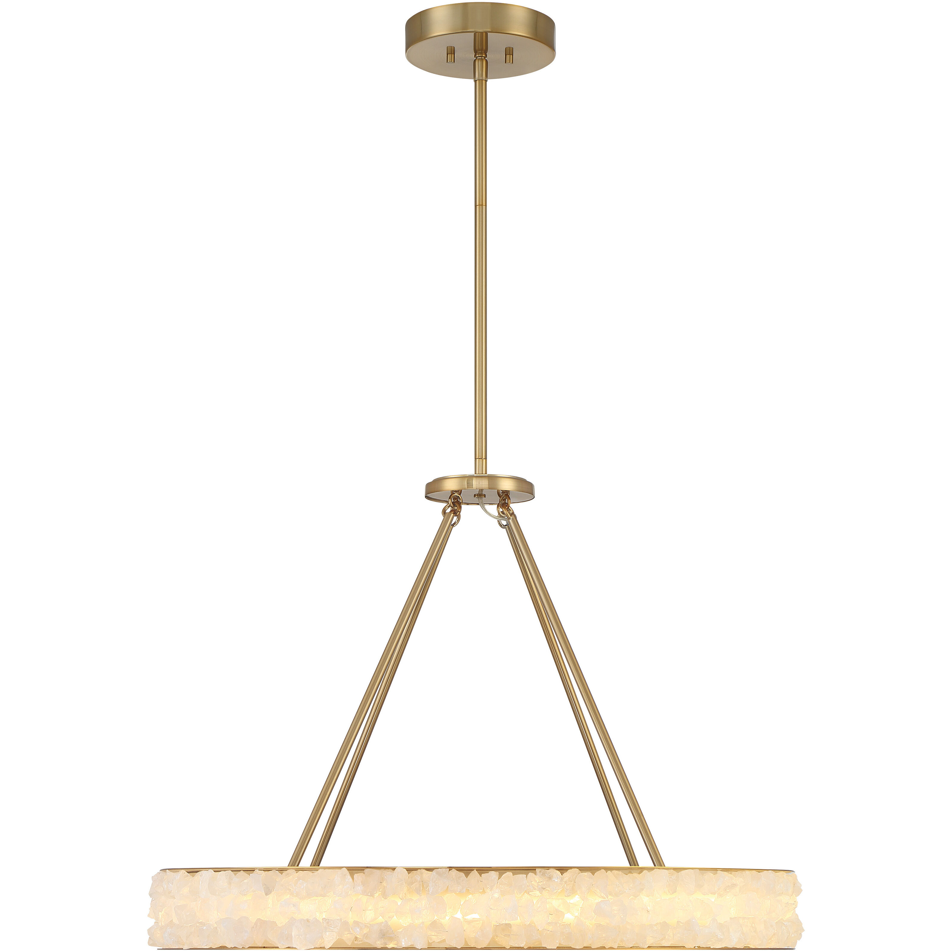 Divinely LED 29 inch Celeste Brass Chandelier Ceiling Light