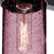 Juni 1 Light 12 inch Black Outdoor Sconce in Plum Bubble Glass, Incandescent