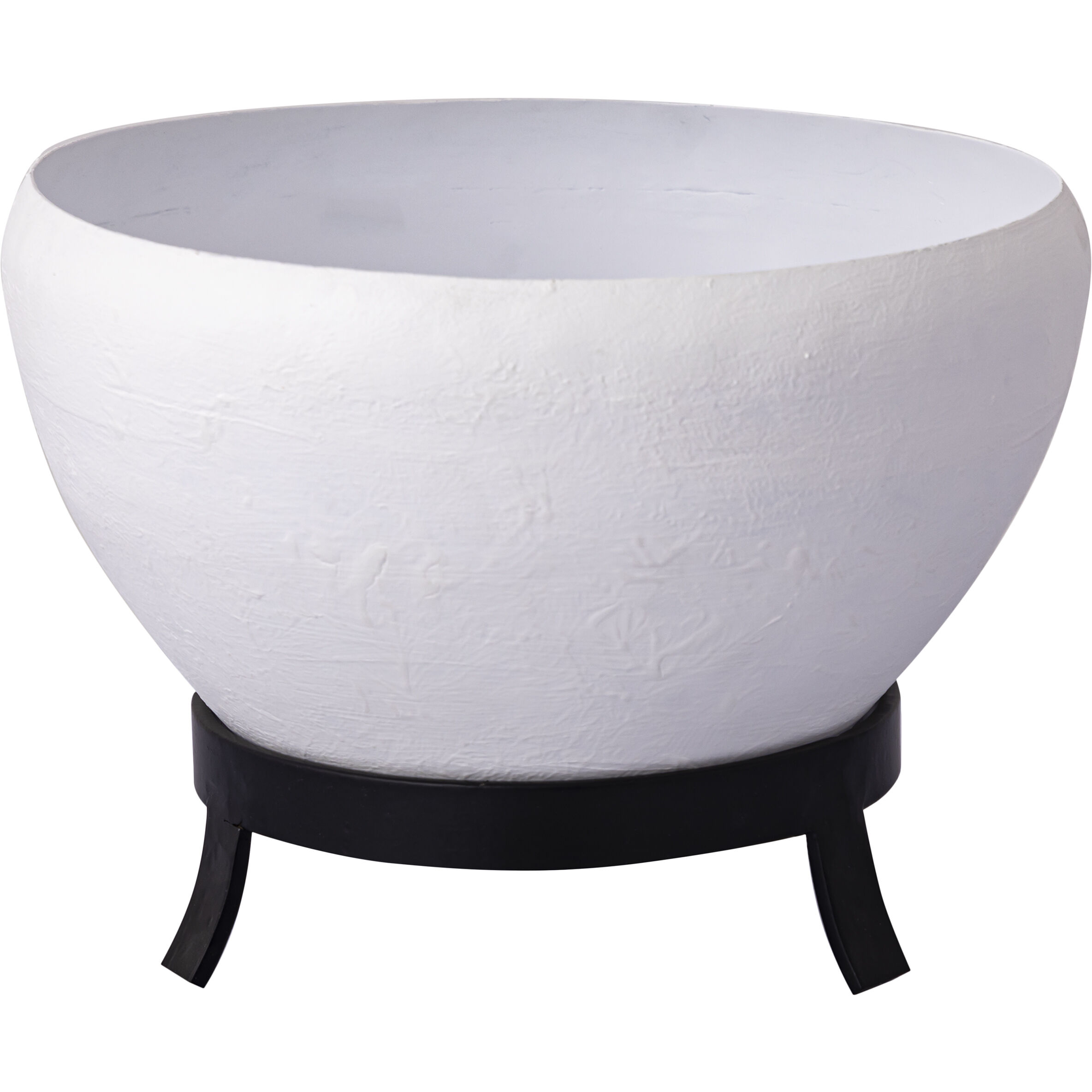 Teris Plaster White with Aged Black Indoor Planter, Set of 2