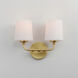 Bristol 2 Light 13.25 inch Satin Brass Wall Sconce Wall Light