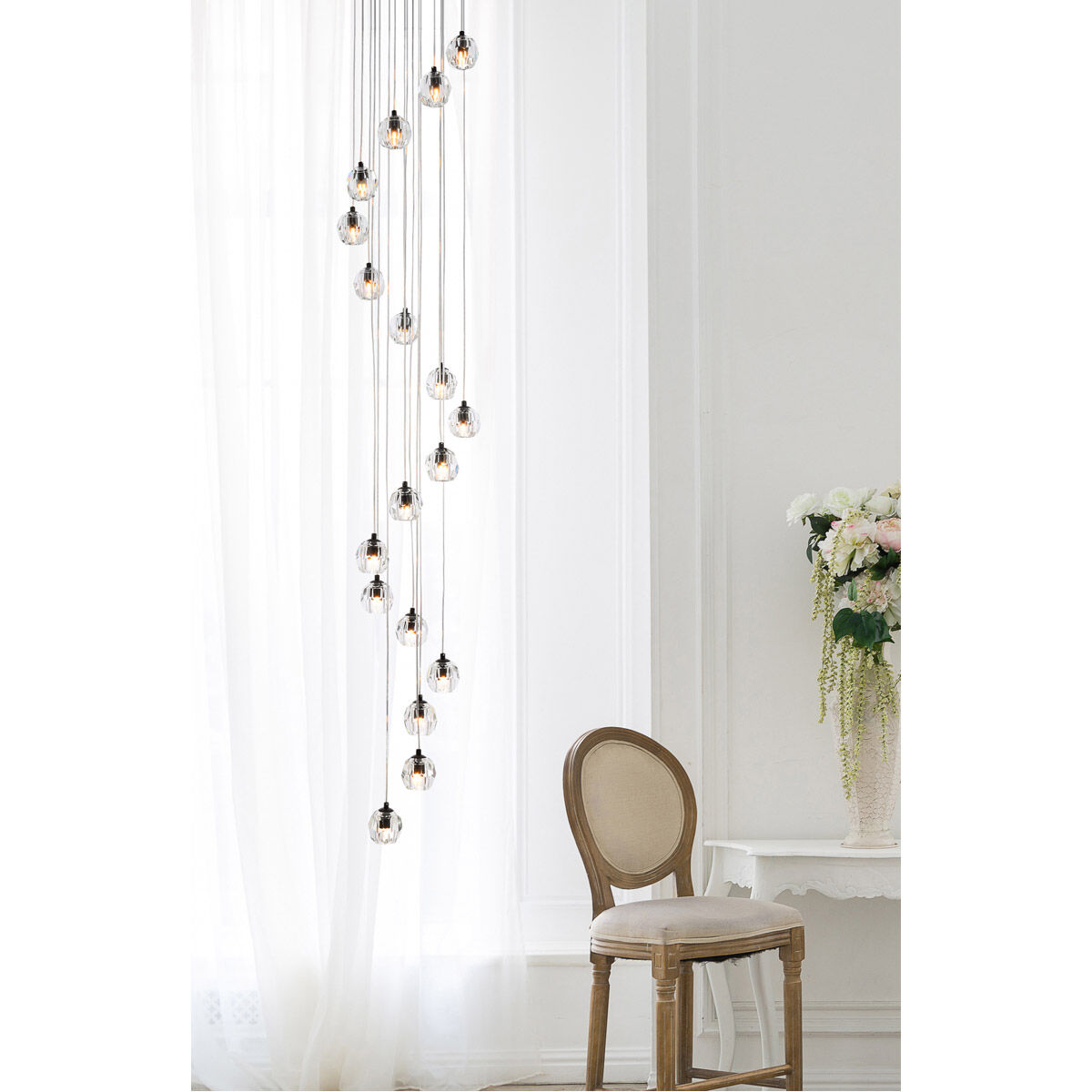 Eren 18 Light 15 inch Black Pendant Ceiling Light