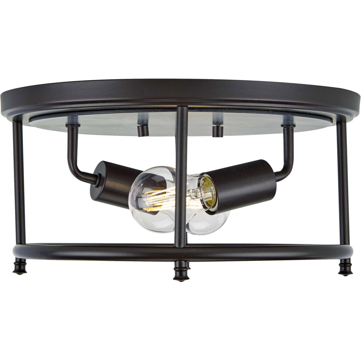 Durrell 2 Light 13 inch Matte Black Flush Mount Ceiling Light