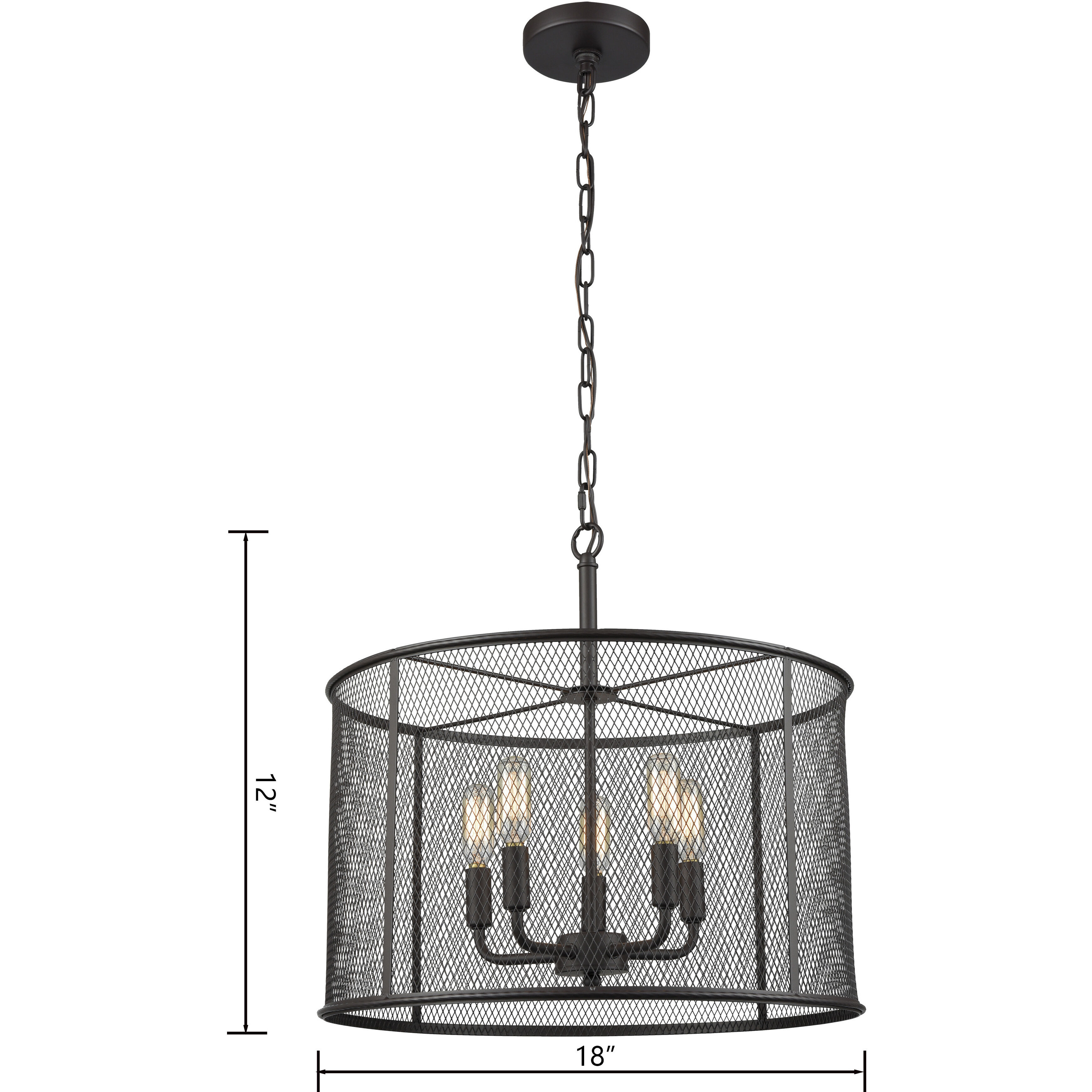 Williamsport 5 Light 18 inch Oil Rubbed Bronze Chandelier Ceiling Light