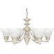 Empire 6 Light 26 inch Textured White Chandelier Ceiling Light