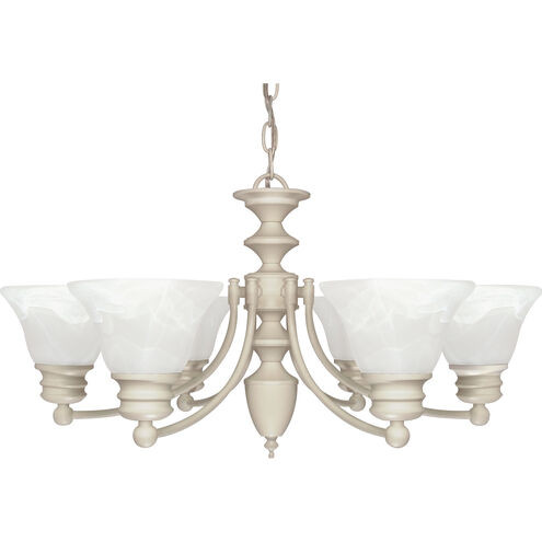 Empire 6 Light 26 inch Textured White Chandelier Ceiling Light