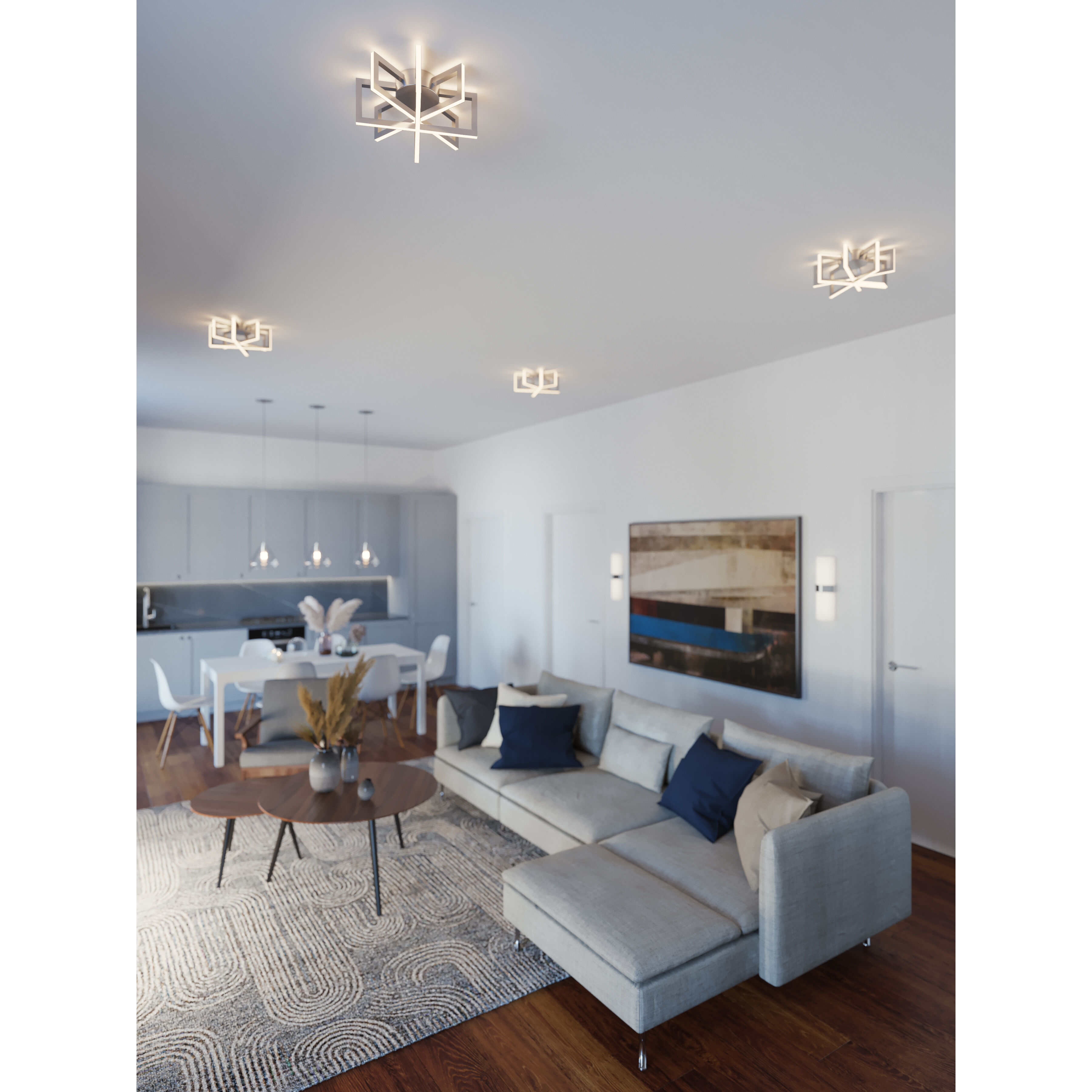 Cass LED 13 inch Satin Nickel Flush Mount Ceiling Light