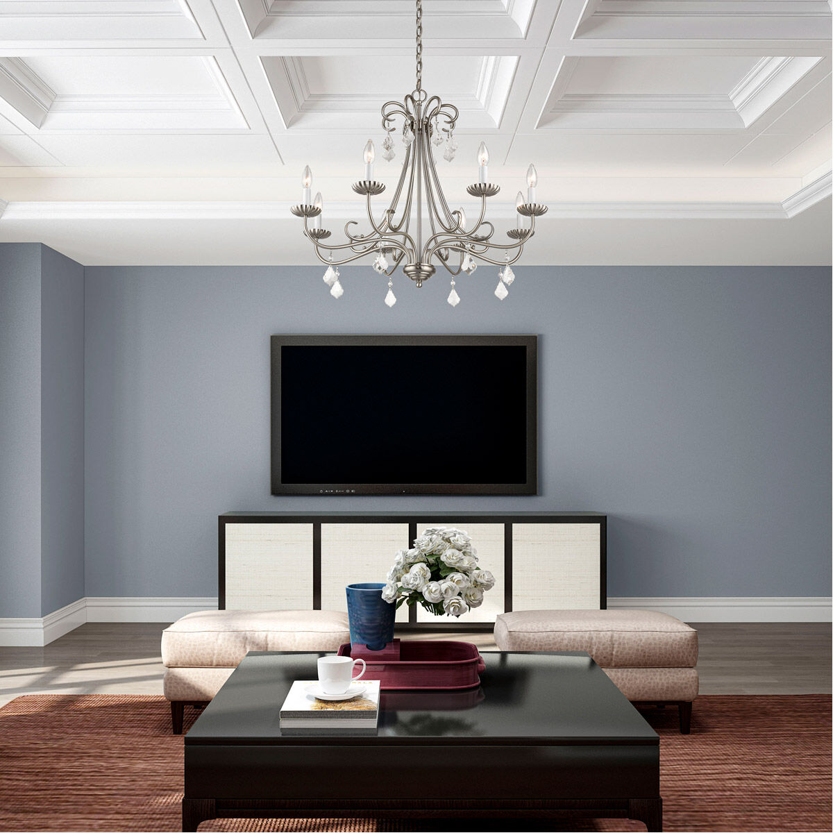 Daphne 8 Light 29.75 inch Brushed Nickel Chandelier Ceiling Light