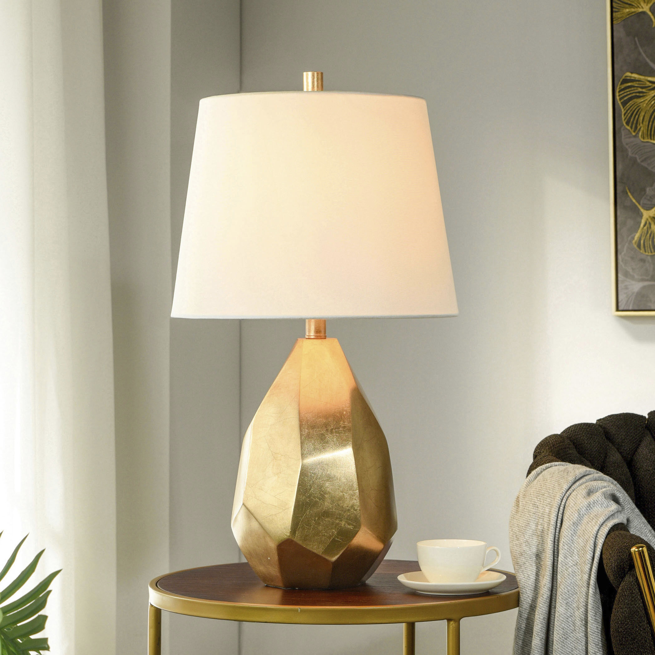 Signature 25 inch 100 watt Gold Table Lamp Portable Light