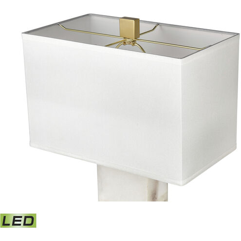 Helain 27 inch 9.00 watt White with Gold Leaf Table Lamp Portable Light