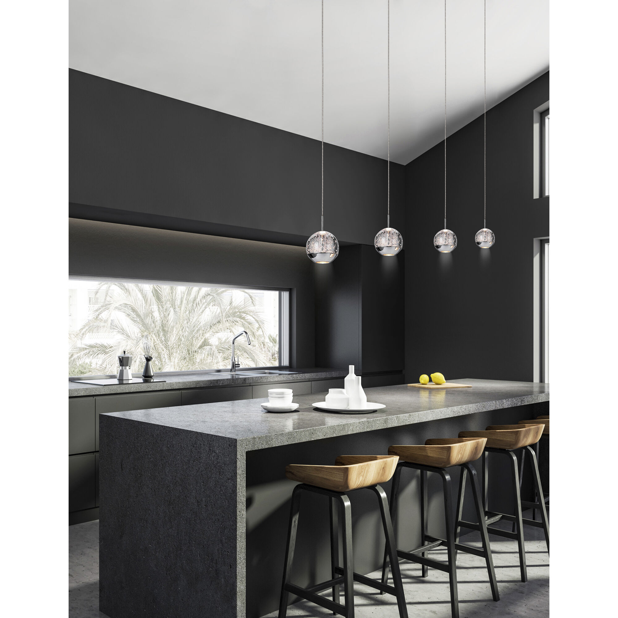 Perrier LED 5 inch Chrome Down Mini Pendant Ceiling Light