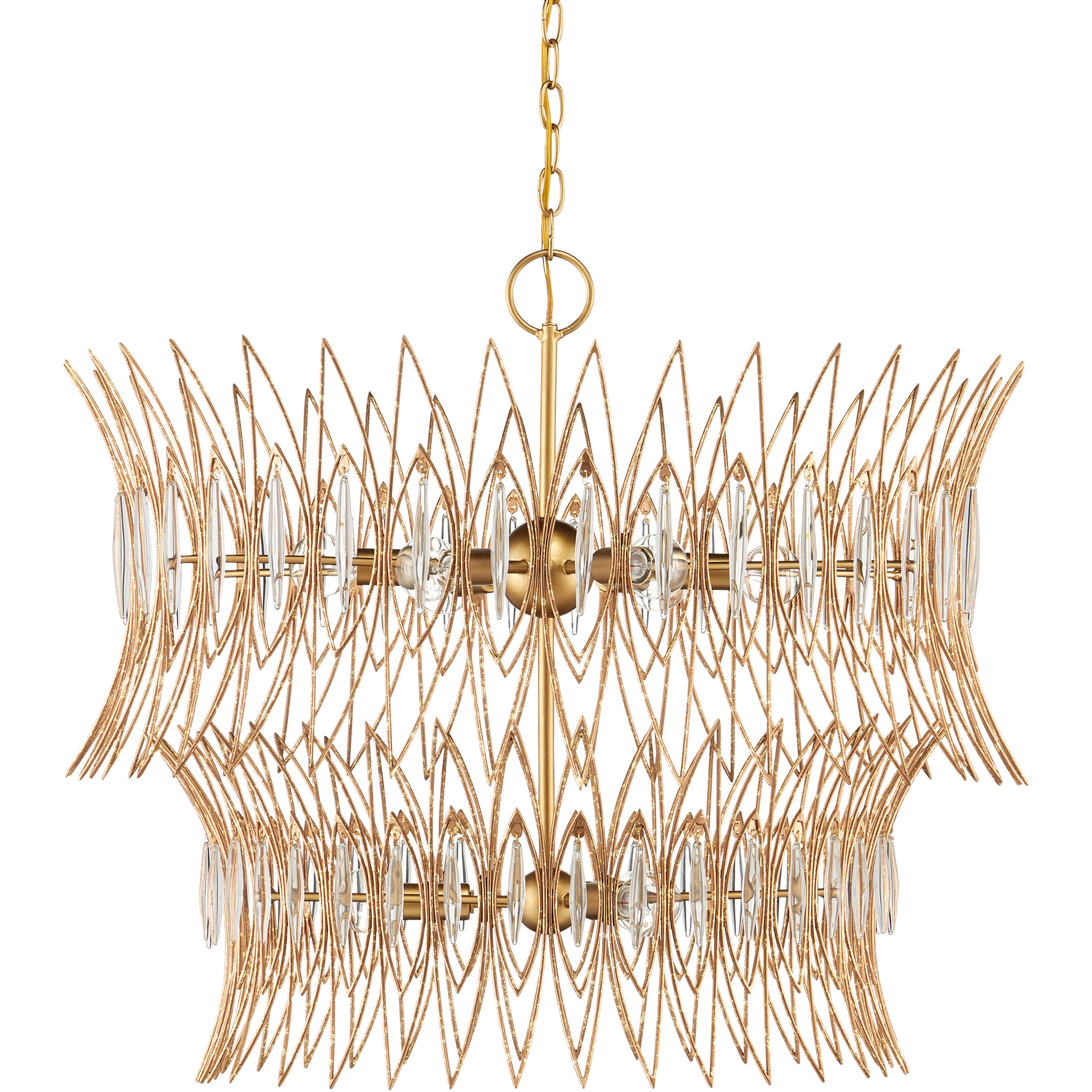 Marquise 9 Light 30 inch Clear/Luxor Gold Chandelier Ceiling Light, Medium