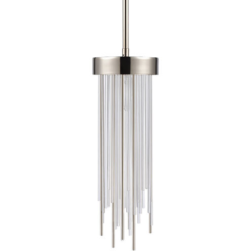 Waterfall 1 Light 5.88 inch Polished Nickel Mini Pendant Ceiling Light