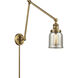 Small Bell 30 inch 3.50 watt Brushed Brass Swing Arm Wall Light, Franklin Restoration