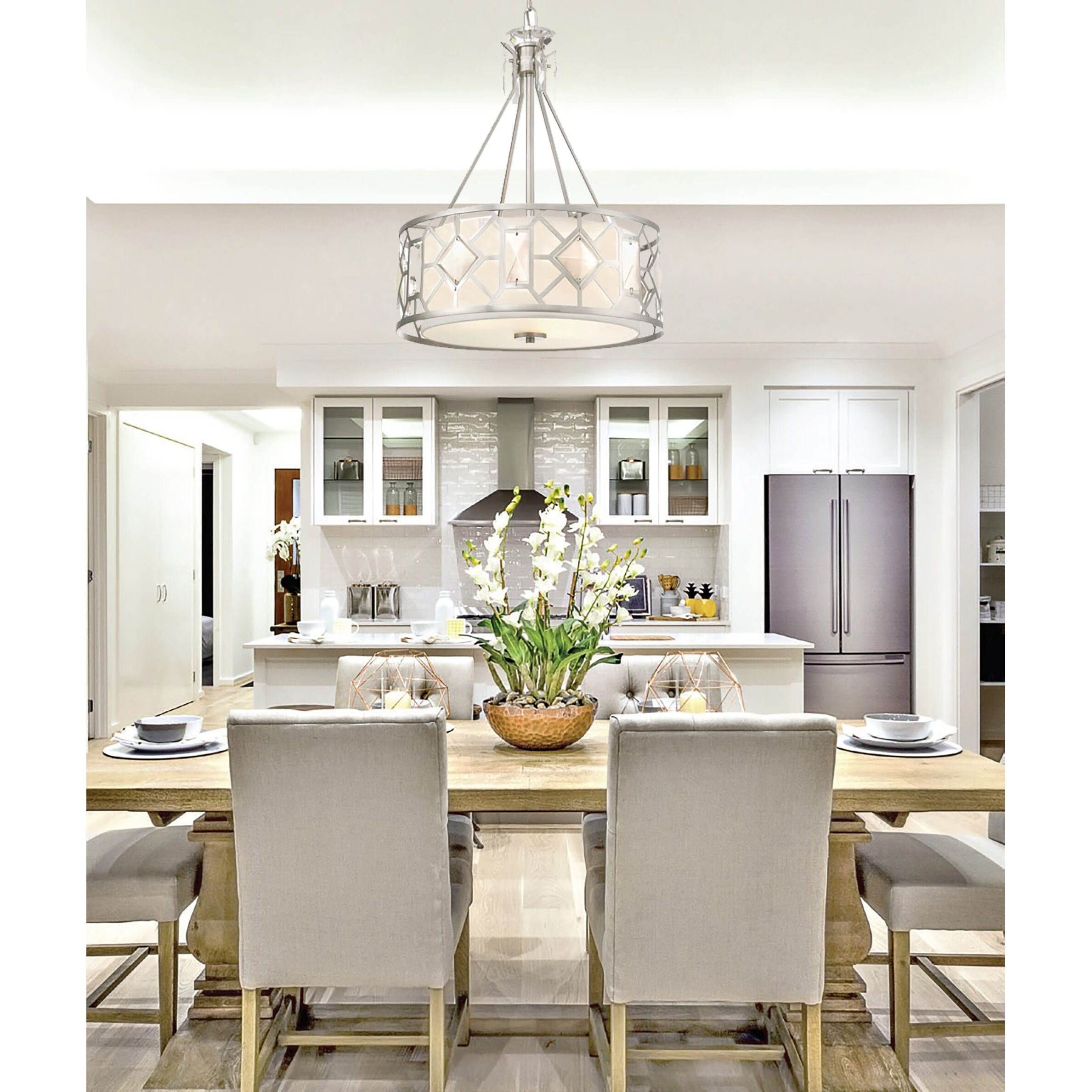 Brentwood 3 Light 19.88 inch Satin Platinum Pendant Ceiling Light