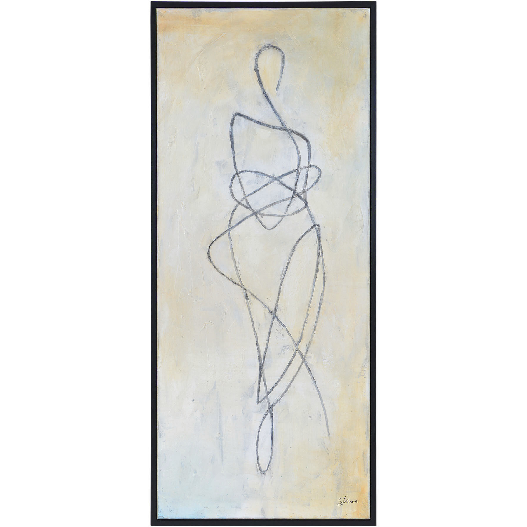 Self Multicolor and Black with Off-White Canvas Art, Set of 2