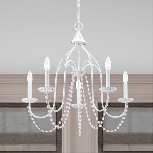 Alessia 5 Light 24 inch Antique White Chandelier Ceiling Light
