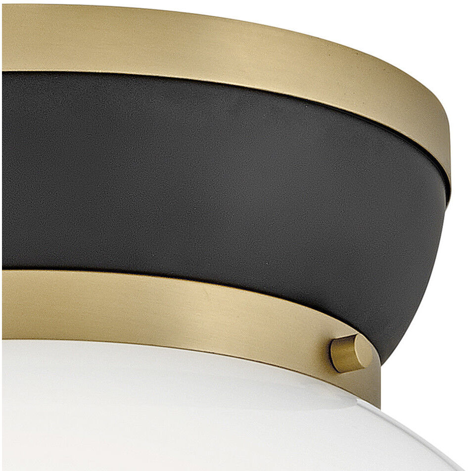 Lucy 1 Light 12 inch Black with Lacquered Brass Flush Mount Ceiling Light