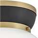 Lucy 1 Light 12 inch Black with Lacquered Brass Flush Mount Ceiling Light