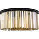 Sydney 8 Light 32 inch Matte Black Flush Mount Ceiling Light in Golden Teak, Urban Classic