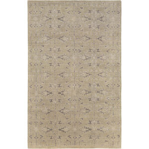 Opulent 36 X 24 inch Green and Gray Area Rug, Wool, Cotton, and Viscose