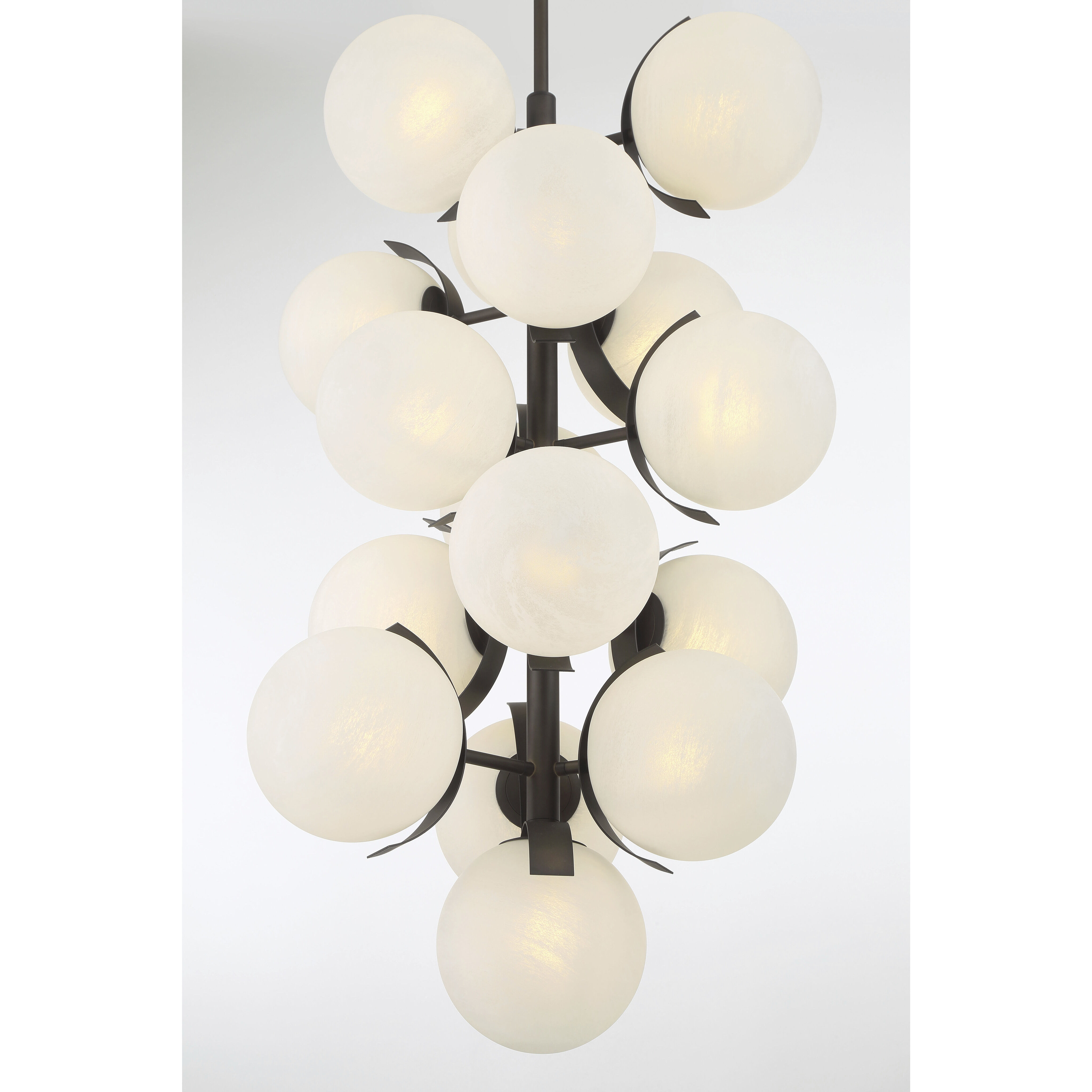 Vino 16 Light 24.75 inch Dark Bronze Pendant Ceiling Light in White Etched Alabaster Glass