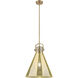Downtown Urban Newton Cone 1 Light 16 inch Brushed Brass Pendant Ceiling Light in Mercury