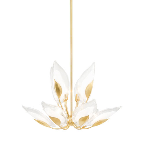 Blossom 10 Light 29 inch Gold Leaf Chandelier Ceiling Light