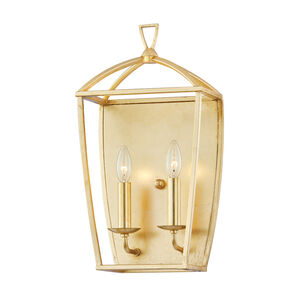 Bryant 2 Light 10 inch Gold Leaf Wall Sconce Wall Light