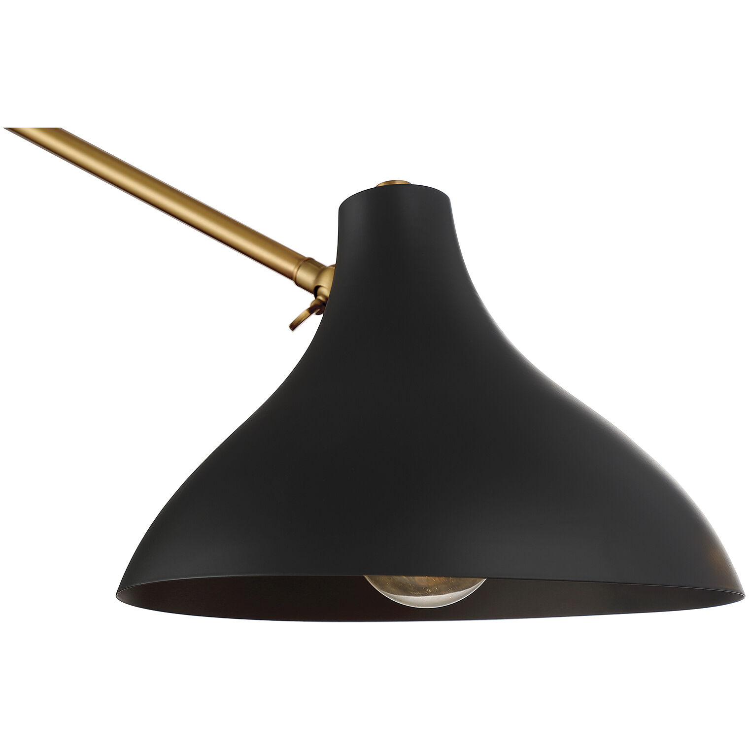 Modern 2 Light 86 inch Matte Black with Natural Brass Wall Sconce Wall Light