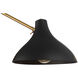 Modern 2 Light 86 inch Matte Black with Natural Brass Wall Sconce Wall Light
