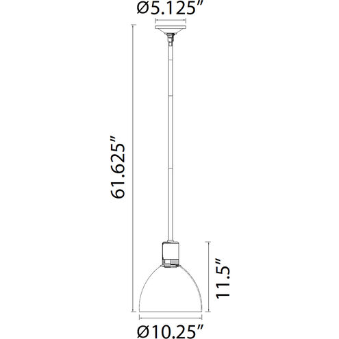 Zigrina 1 Light 10.25 inch Matte White with Satin Brushed Black Pendant Ceiling Light