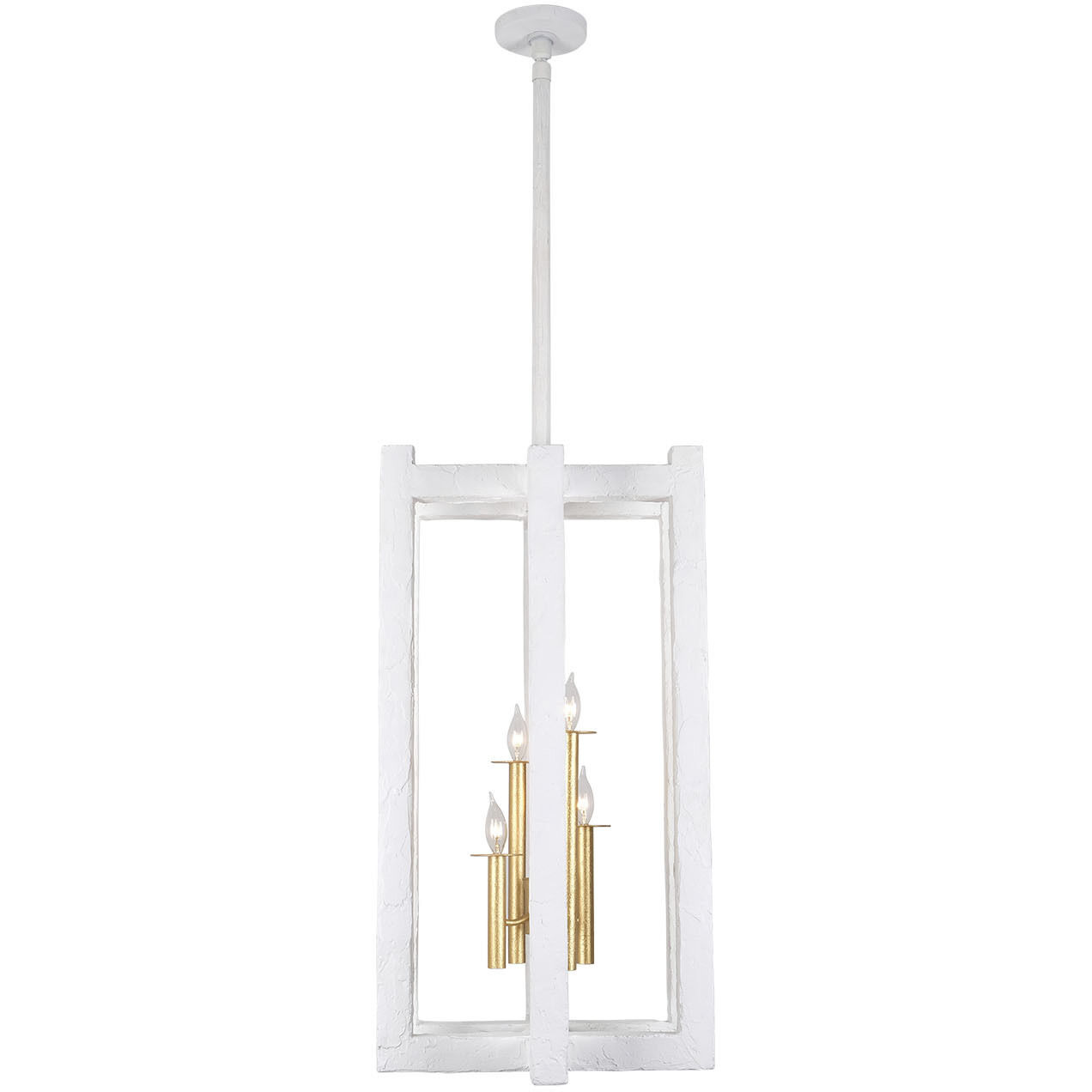 Duo 4 Light 18 inch Soft Gold and White Foyer Light Ceiling Light