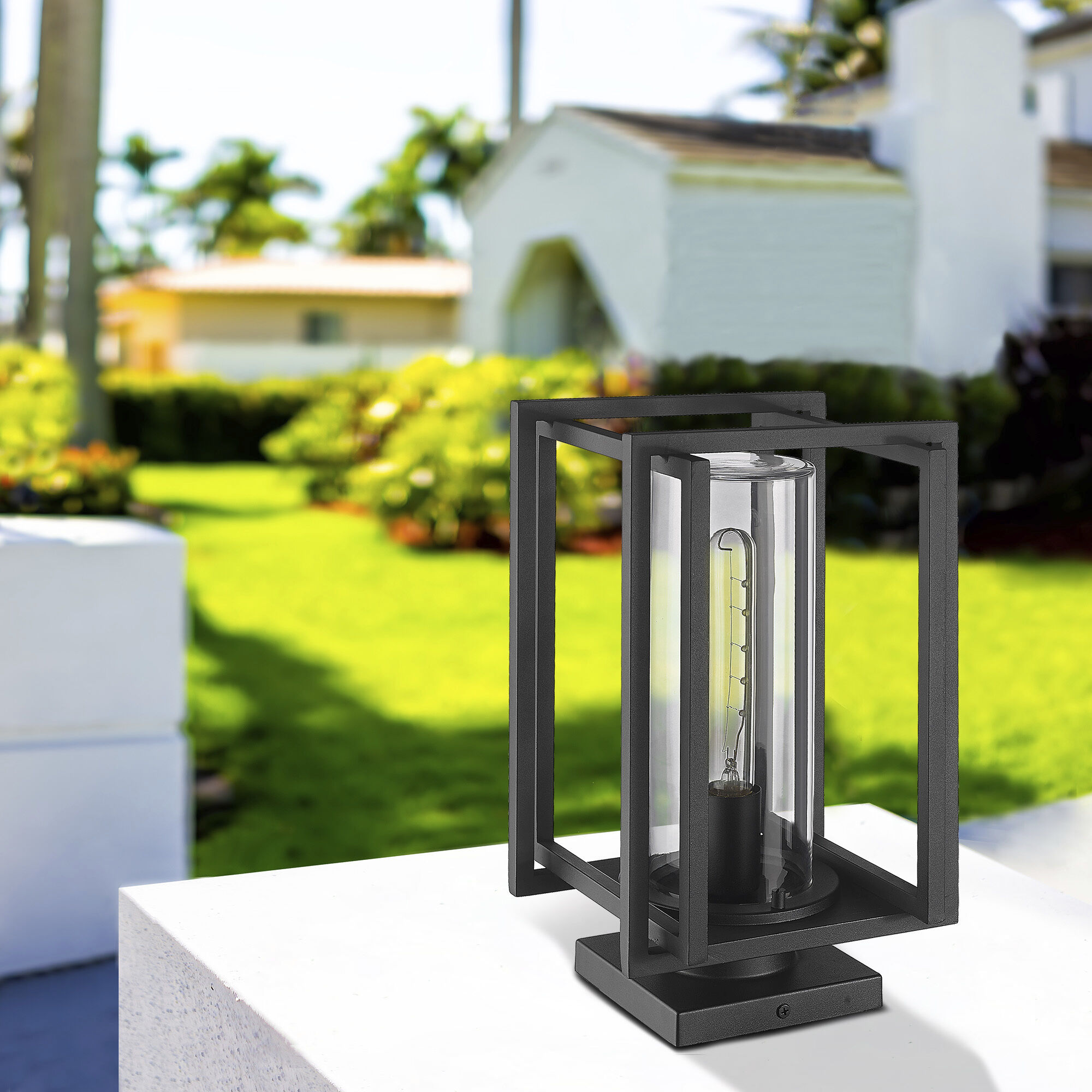 Tribeca 1 Light 8.63 inch Natural Black Outdoor Pier Mount