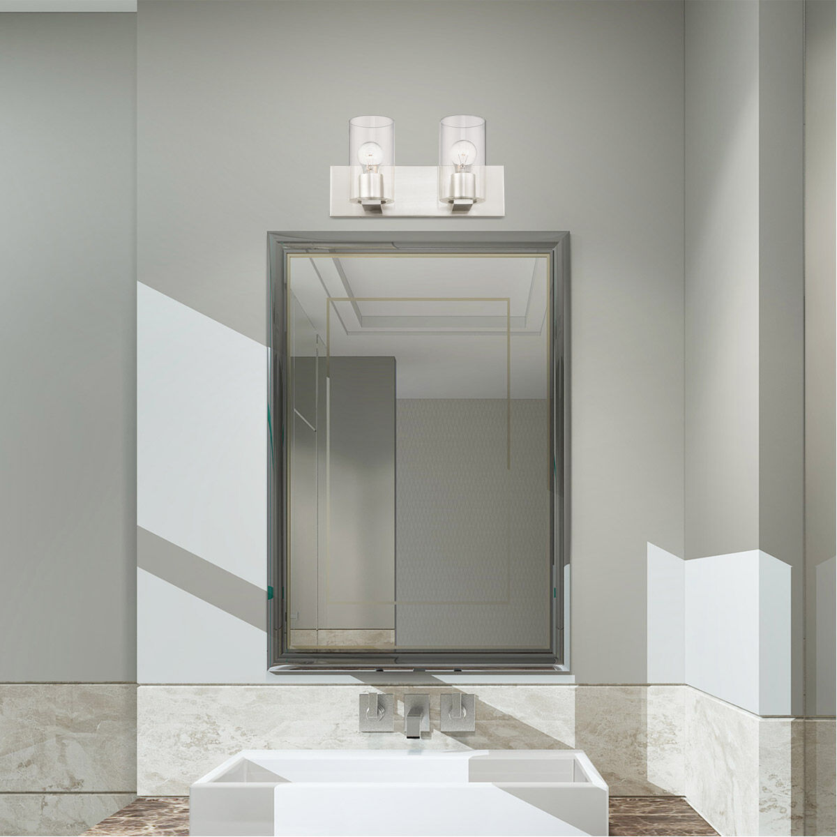 Zurich 2 Light 15 inch Brushed Nickel Vanity Sconce Wall Light