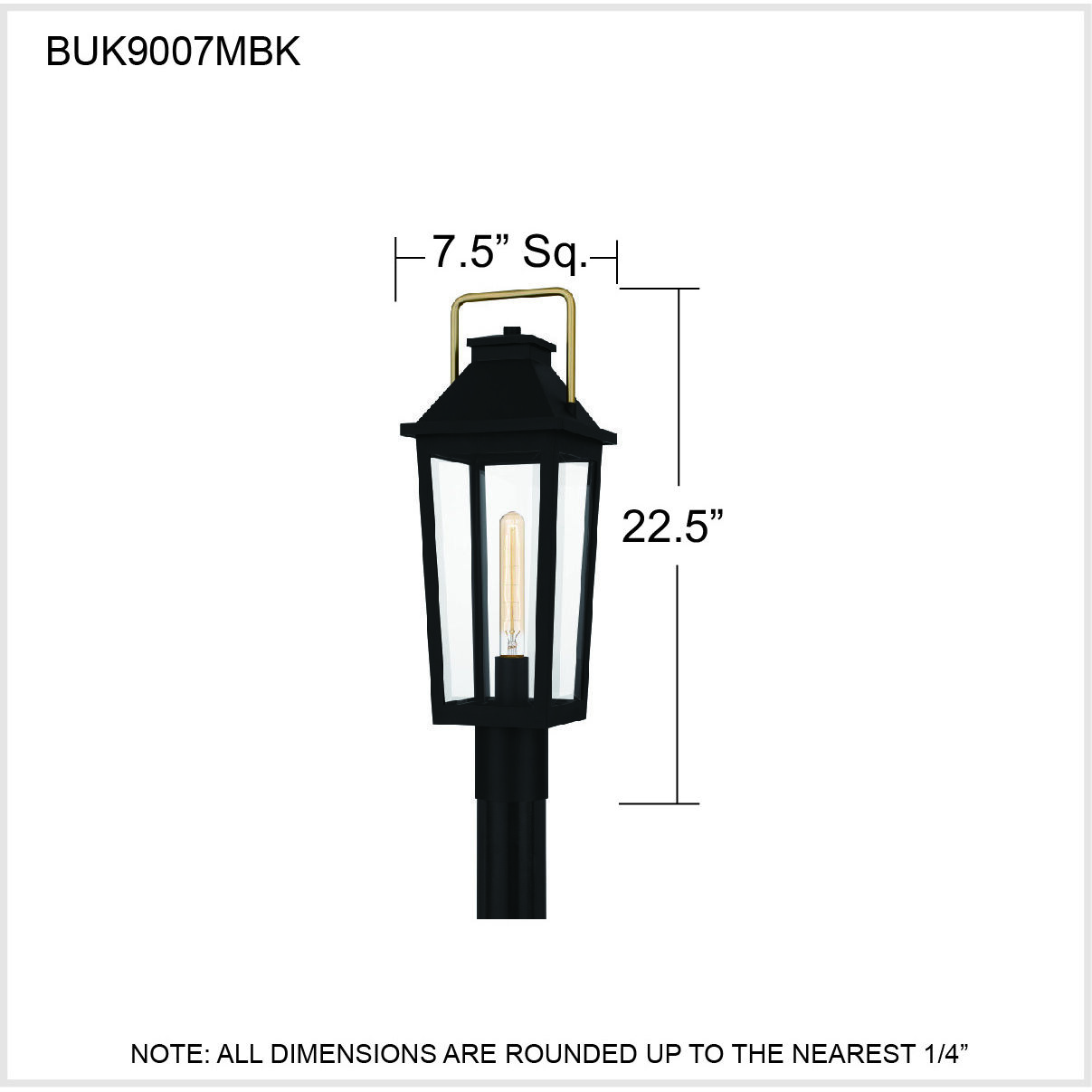 Buckley 1 Light 23 inch Matte Black Outdoor Post Lantern