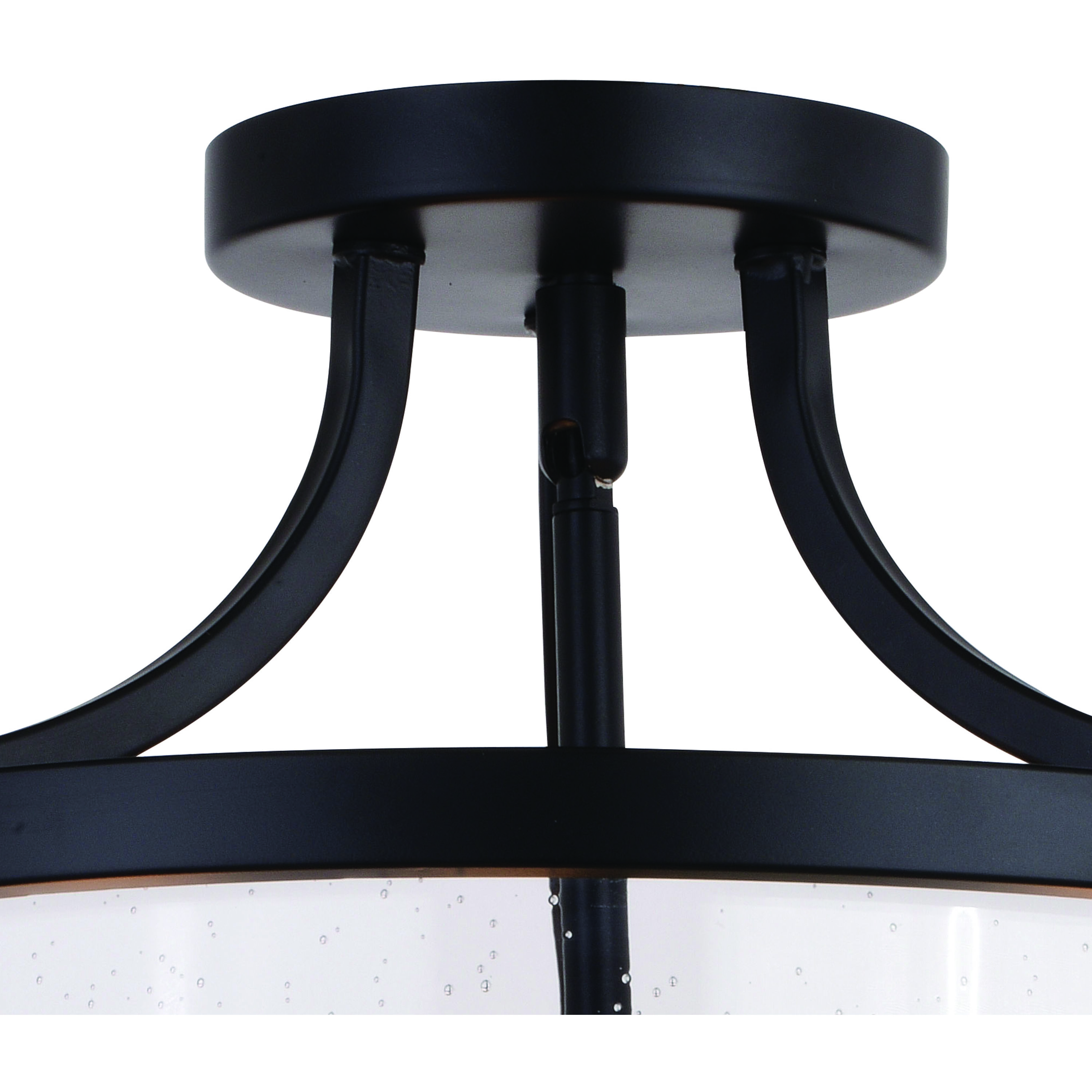 Holbrook LED 15.75 inch Matte Black and Satin Brass Semi-Flush Mount Ceiling Light