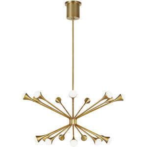 Sean Lavin Lody LED 32 inch Aged Brass Chandelier Ceiling Light, Integrated LED