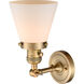 Franklin Restoration Small Cone LED 6 inch Brushed Brass Sconce Wall Light, Franklin Restoration