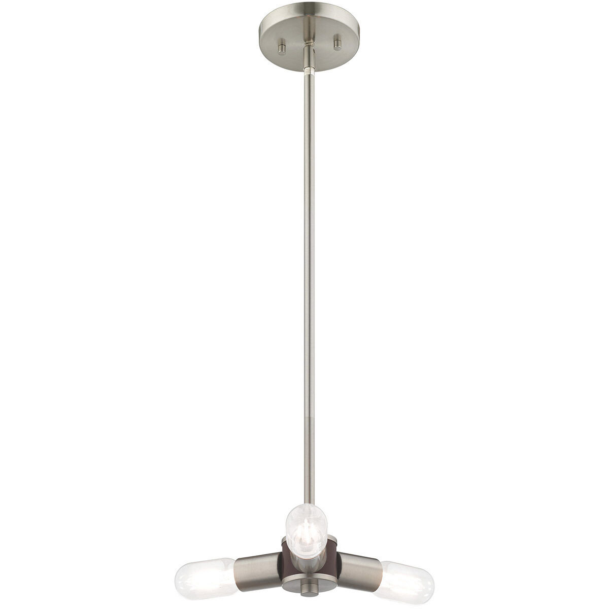 Copenhagen 3 Light 13 inch Brushed Nickel Mini Chandelier Ceiling Light