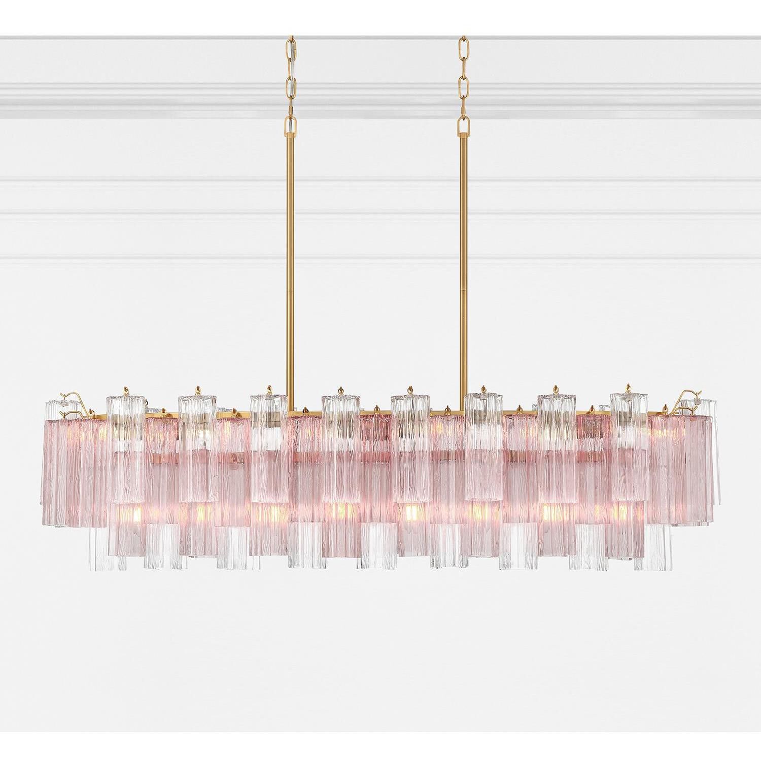 Addis 14 Light 51.75 inch Aged Brass Linear Chandelier Ceiling Light in Spring