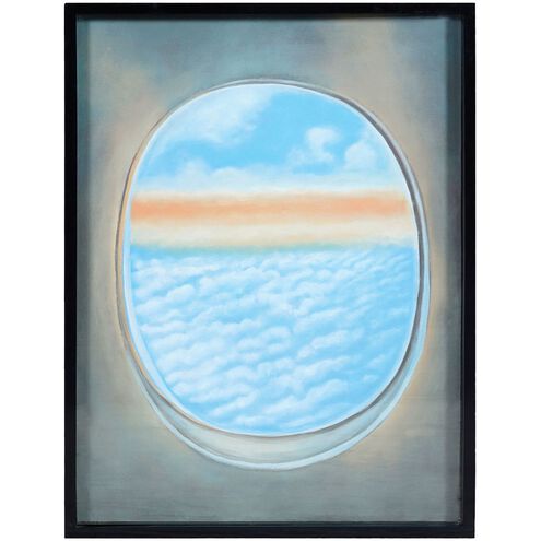 Plane Window Light Blue with Gloss Black Framed Wall Art