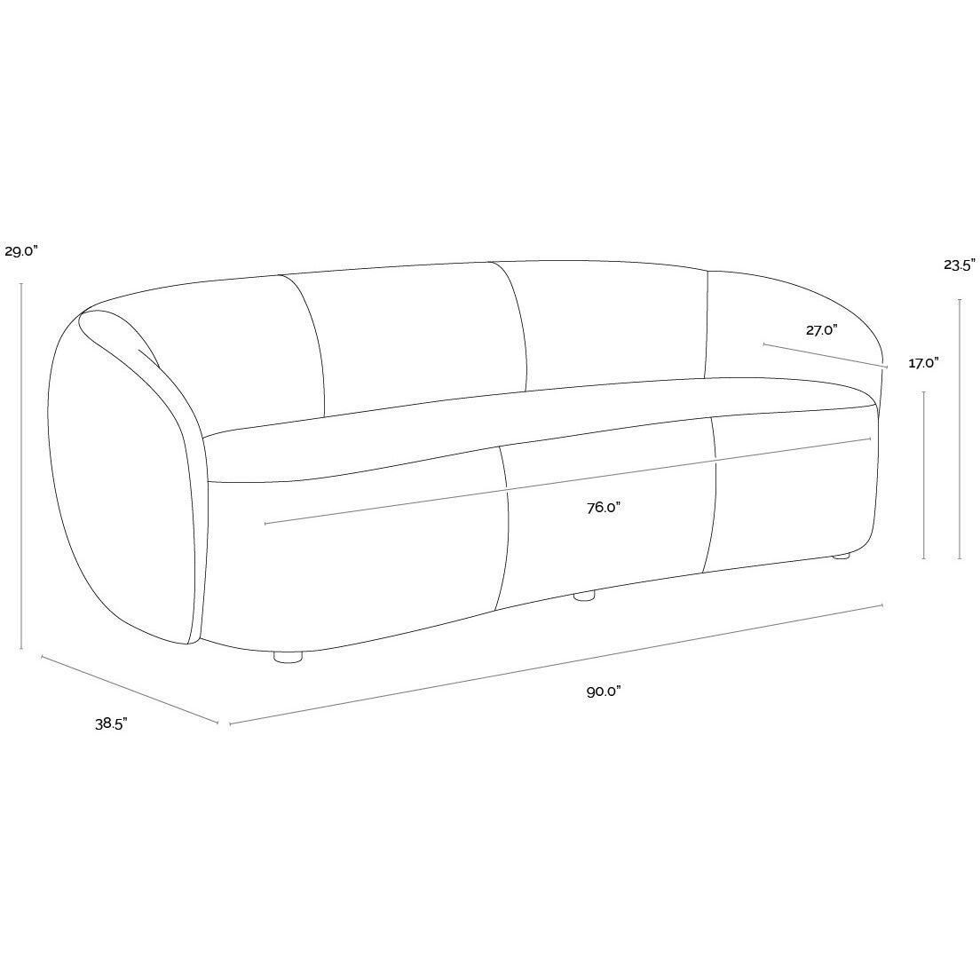 Lorne Aline Butternut Leather Sofa