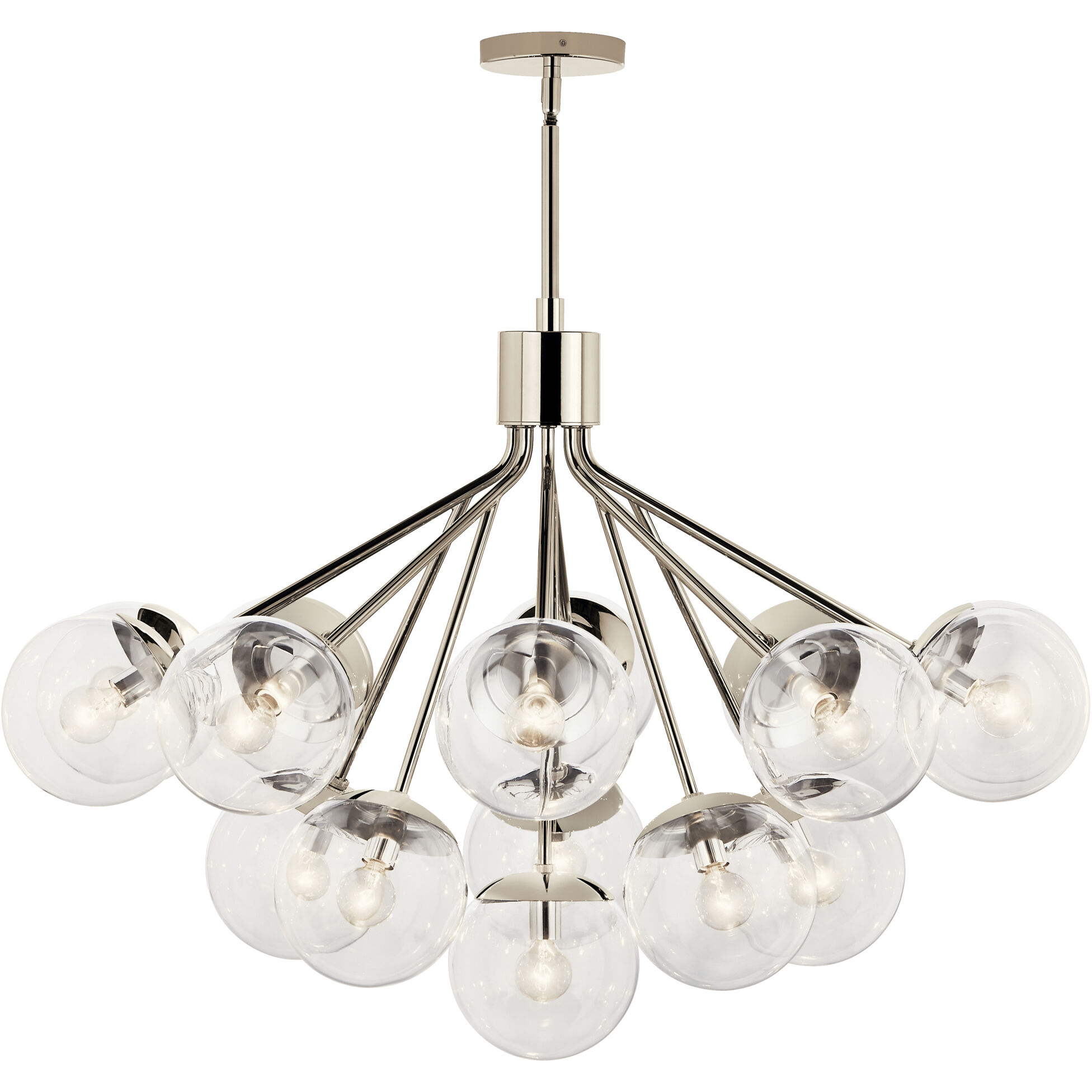 Silvarious 16 Light Polished Nickel Chandelier/Semi Flush Ceiling Light