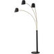 Culver 90 inch 60 watt Weathered Brass and Black Arc Floor Lamp Portable Light