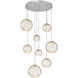 Gaia LED 30 inch Classic Silver Multi-Pendant Ceiling Light in 3000K LED, Amber