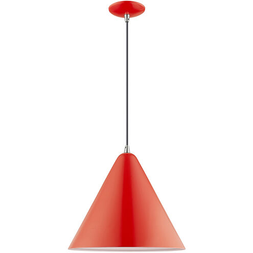 Allison 1 Light 14 inch Shiny Red Mini Pendant Ceiling Light
