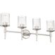 Andrea 4 Light 32.25 inch Polished Nickel Vanity Light Wall Light
